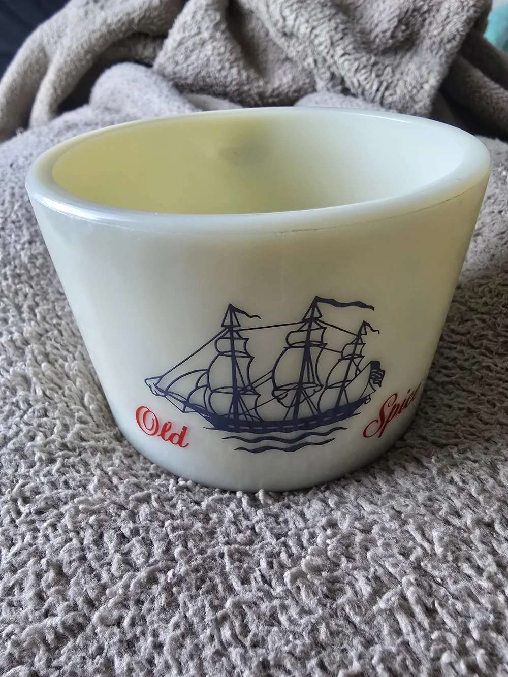 Vintage Milk Glass Old Spice Shaving Mug By Shulton EUC